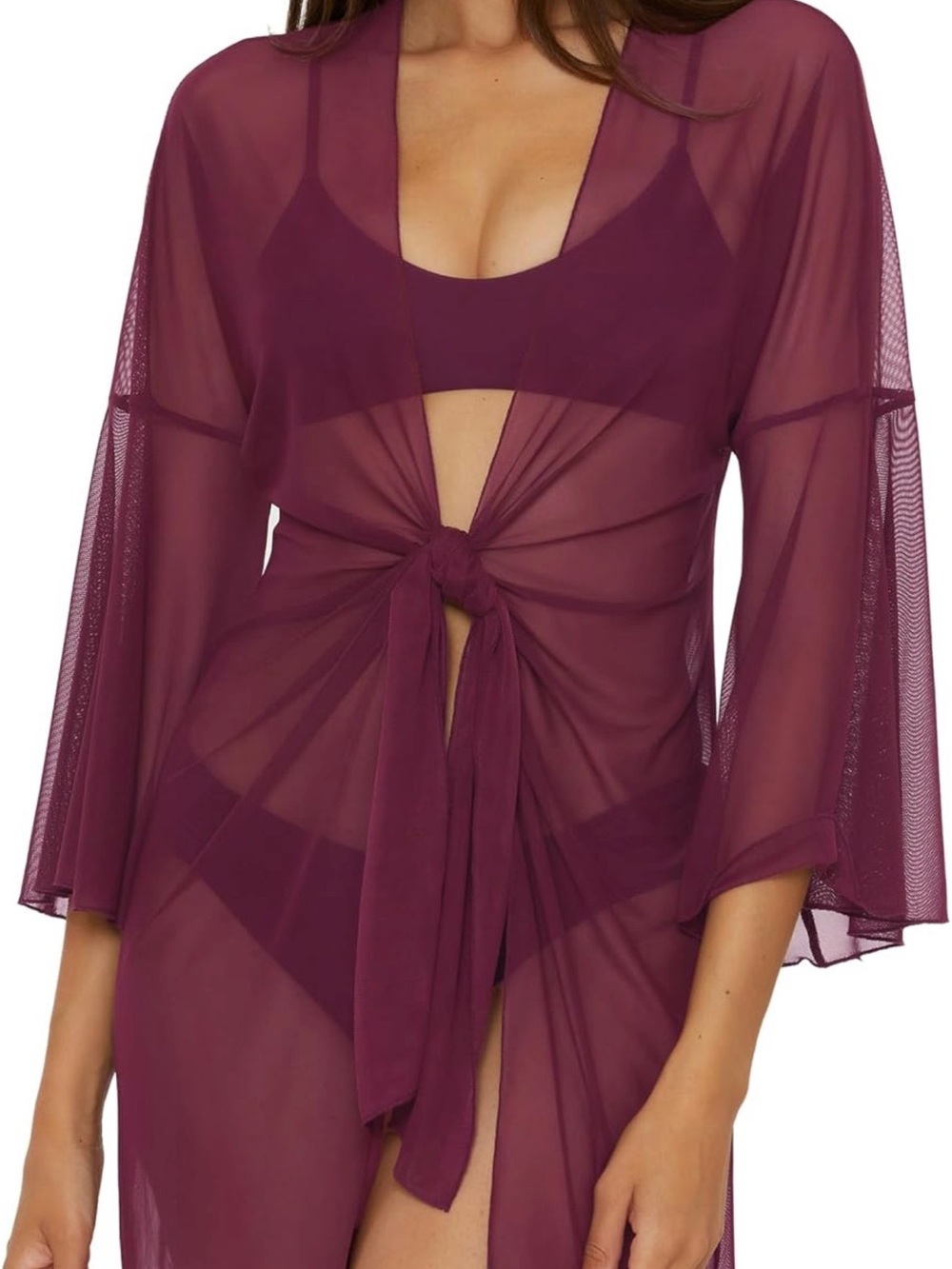 BECCA Muse Mesh Tunic Sheer Beach Coverups Size L